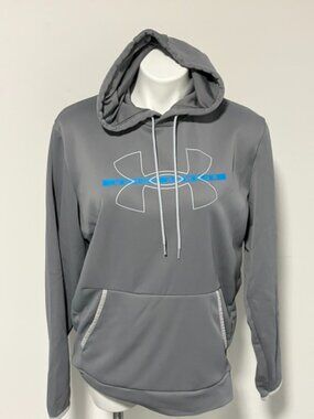 UNDER ARMOUR COLDGEAR LOOSE FIT HOODIE BLUE AND GRAY LARGE
